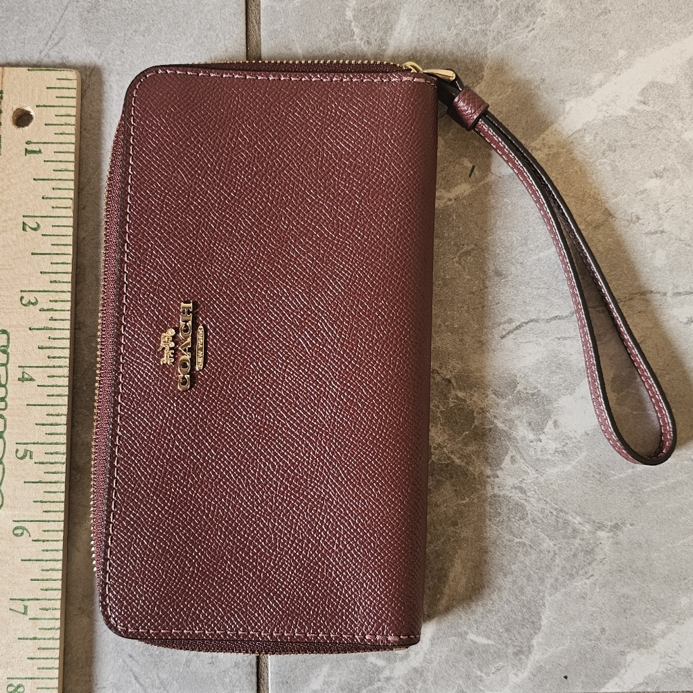 Coach Burgundy Wristlet Wallet